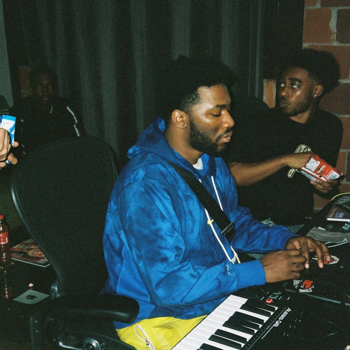 Producer reviewing track metadata and sample sources at their workstation