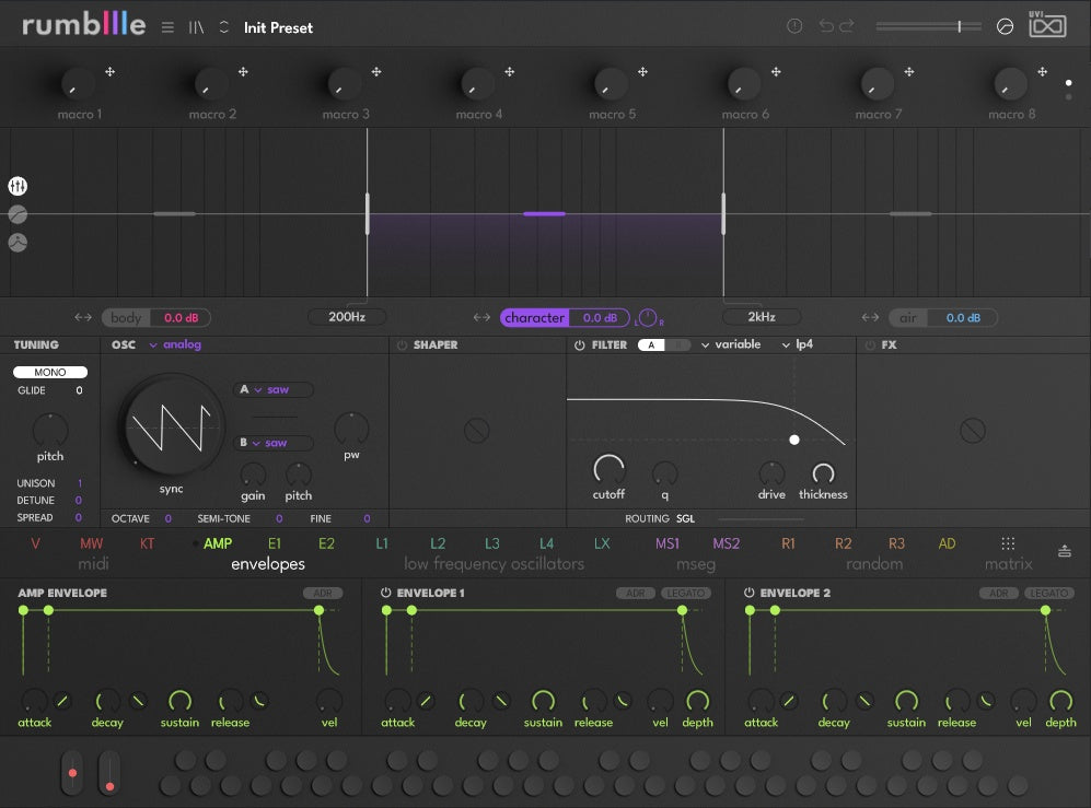 UVI Rumble Multiband Bass Synthesizer - Three-Engine Bass Design for DnB Producers